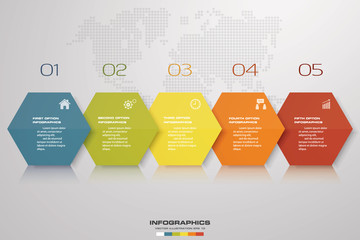 5 steps Timeline arrow infographic element. 10 steps infographic, vector banner can be used for workflow layout, diagram,presentation, education or any number option. EPS10.