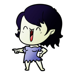 cute cartoon happy vampire girl