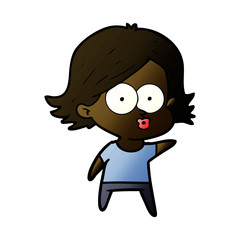 cartoon girl pouting