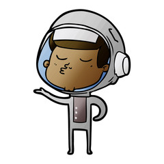 cartoon confident astronaut