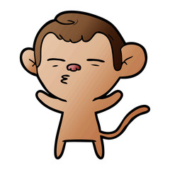 Fototapeta premium cartoon suspicious monkey