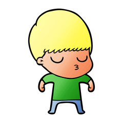 cartoon calm boy