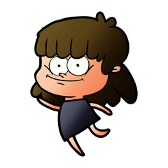 cartoon girl smiling