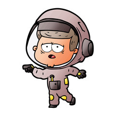 Obraz premium cartoon tired astronaut