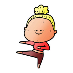 cartoon happy old woman