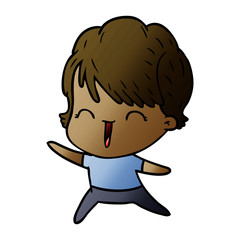 cartoon laughing woman