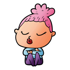 Obraz premium cartoon calm woman