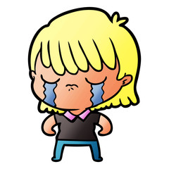 Obraz premium cartoon woman crying