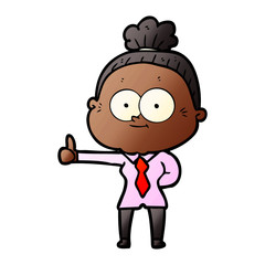 cartoon happy old woman