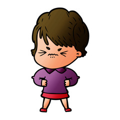 cartoon frustrated woman