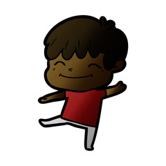 happy cartoon boy