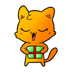happy cartoon cat