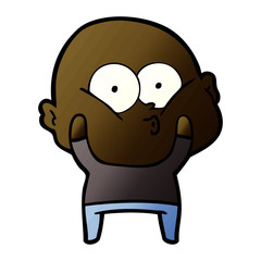 cartoon bald man staring