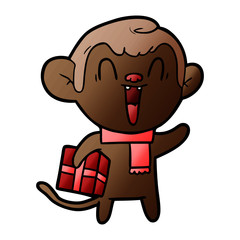 cartoon laughing monkey