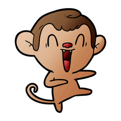 cartoon laughing monkey