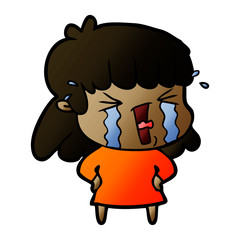 cartoon woman in tears