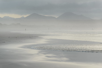 Famara-stunning beach for surfers. Lanzarote. Canary Islands. Spain
