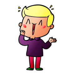 cartoon excited man