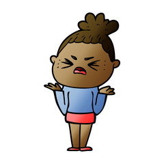 cartoon angry woman