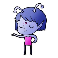 cartoon alien girl