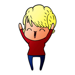 cartoon laughing woman