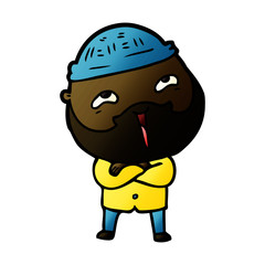 cartoon happy bearded man