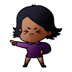 cartoon angry woman