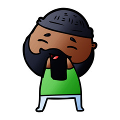 Fototapeta premium cartoon happy bearded man