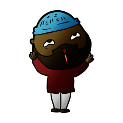 cartoon happy bearded man
