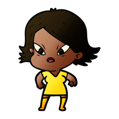 Obraz premium cartoon stressed woman