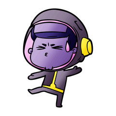 cartoon stressed astronaut