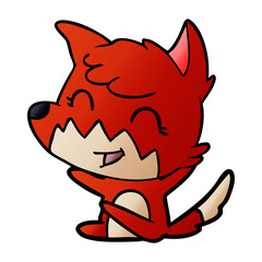 happy cartoon fox