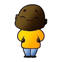cartoon happy bald man