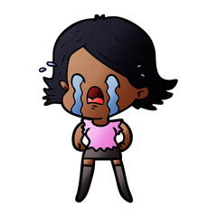 cartoon woman crying