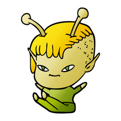cute cartoon alien girl