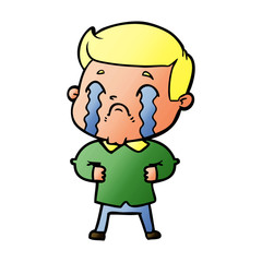 Fototapeta premium cartoon man crying