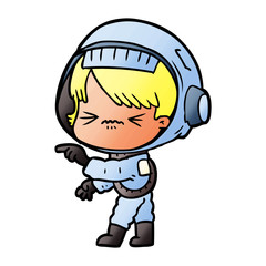 cartoon astronaut woman