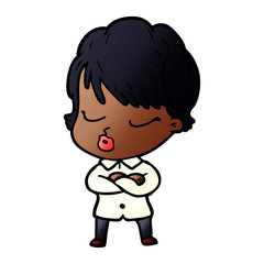 Fototapeta premium cartoon woman with eyes shut