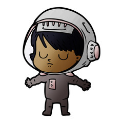 cartoon astronaut woman