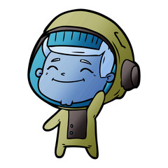 happy cartoon astronaut