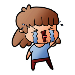 cartoon woman in tears