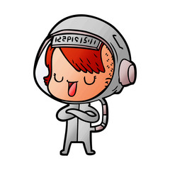cartoon astronaut woman