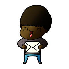 happy cartoon boy