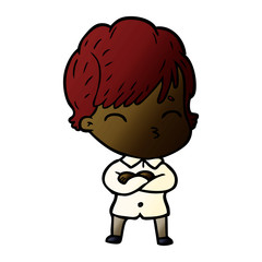 cartoon woman thinking