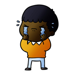 Obraz premium cartoon man crying