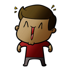 cartoon excited man