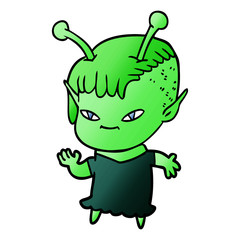 cute cartoon alien girl
