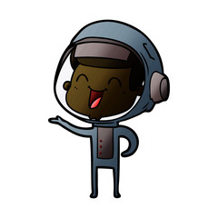 happy cartoon astronaut