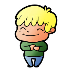 happy cartoon boy