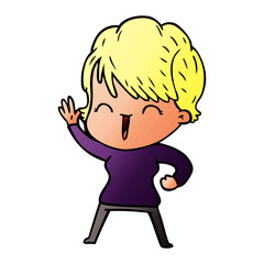 Obraz premium cartoon laughing woman